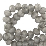Faceted glass beads 4x3mm disc Wild dove grey-matt